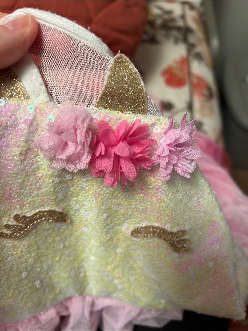 lilt Pink and White Unicorn Sequin Tulle Dress - Picture 9 of 9